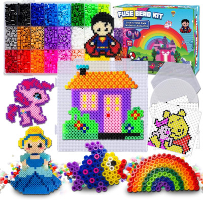 5500 5Mm Fuse Beads Kit - 24 Colors | 111 Patterns, Arts and Crafts for Girls an