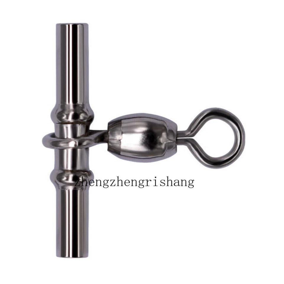 100pcs 1# -5/0 Cross-line Fishing Sleeve 3 Way Crane Swivel Crimp Swivel Tackle - Image 2 of 4