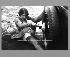 Sexy Stockings PHOTO Changing Tire Flapper Gorgeous Legs 1920s Car 18+ Model
