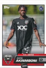 #91 MATAI AKINMBONI 2023 Topps MLS Soccer RC D C UNITED