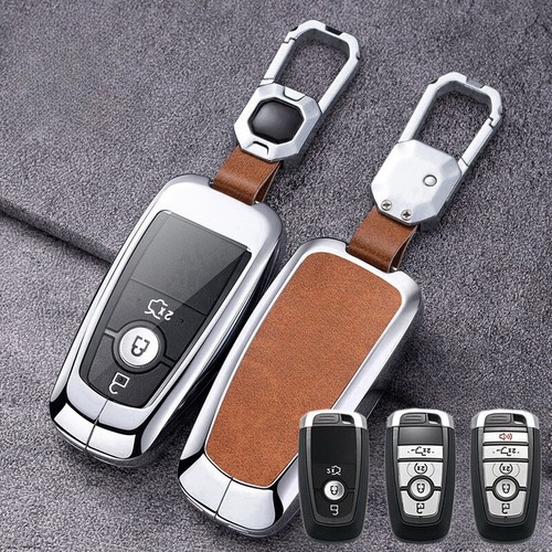 Zinc Alloy TPU Leather Car Key Case Cover For Ford Bronco Escape Sport Mustang - Picture 8 of 18