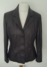 Minuet - Soft Real Leather Jacket Plum Colour Size 16