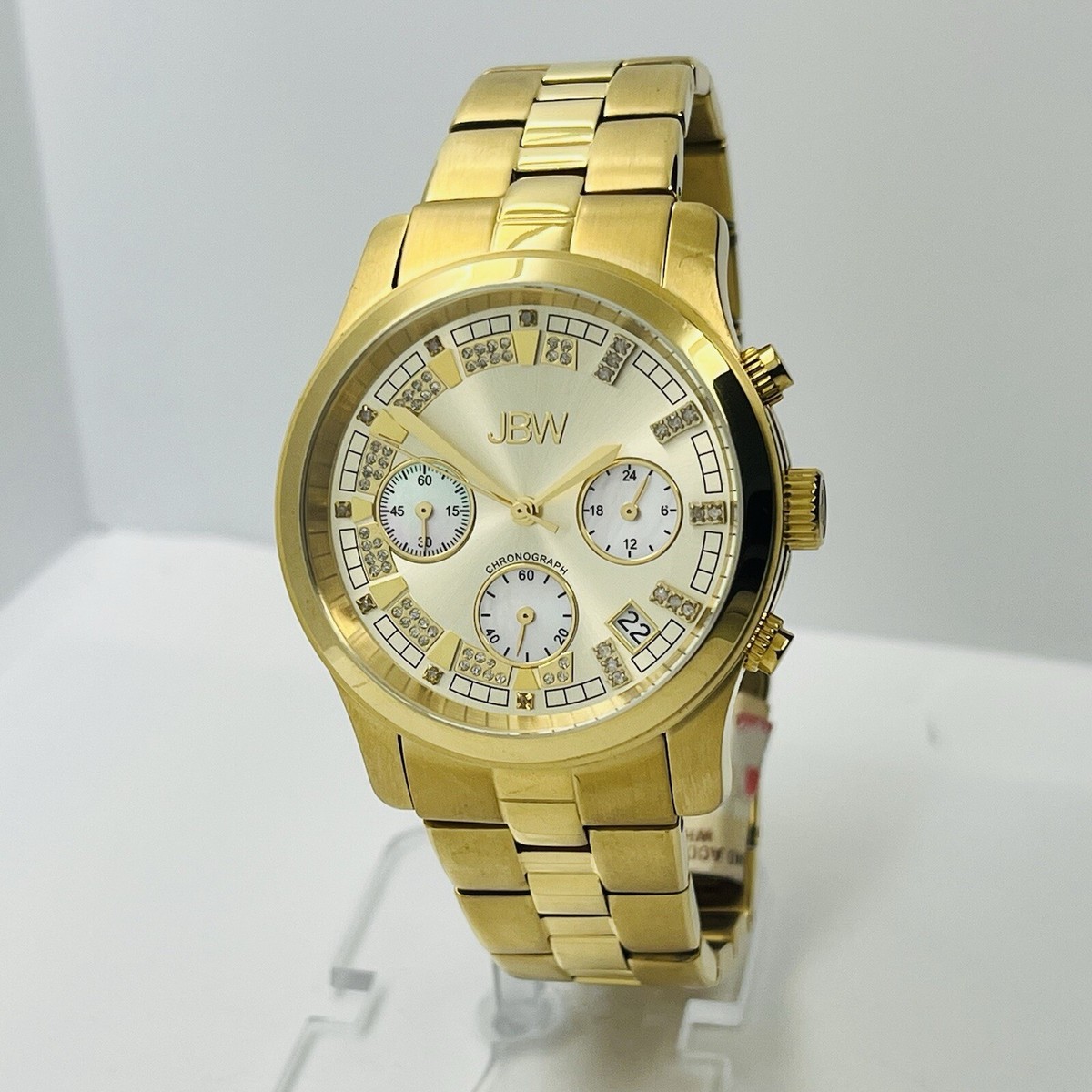 JBW Muse Women's Gold Steel Chronograph Diamond 38mm Multi-Dial
