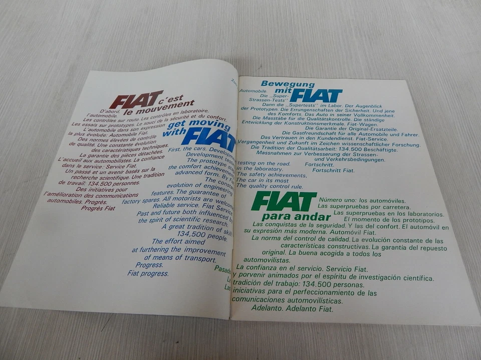 BROCHURE DEPLIANT ORIGINALE FIAT DINO 2300 1500 600 500 850 1100 124 1800 ETC - Immagine 2 di 4