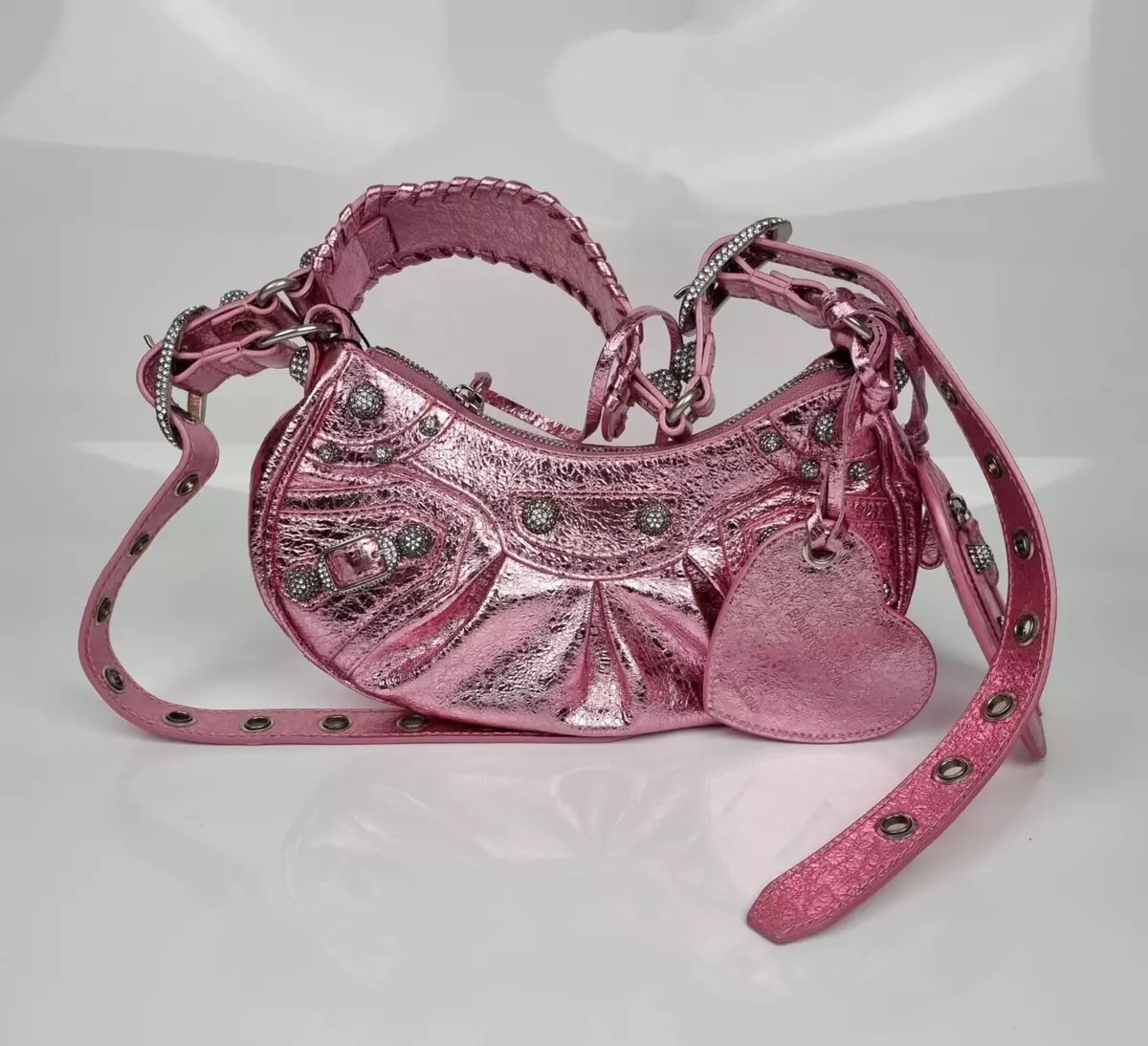 Wholesale Women Fashion Y2K Pink Rhinestone Shoulder Underarm Bag