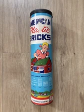 Vintage 1950's AMERICAN PLASTIC BRICKS SET 715 ELGO HALSAM  Assorted 208 Pc