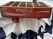 Vintage Coca-Cola Coke Red Wood 24 Bottle Crate Wooden Carrier Chattanooga 1971