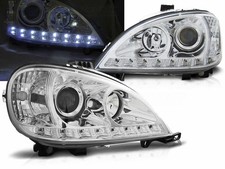 Led Scheinwerfer Set in chrom f&uuml;r Mercedes Benz W163 ML 09.2001-2005