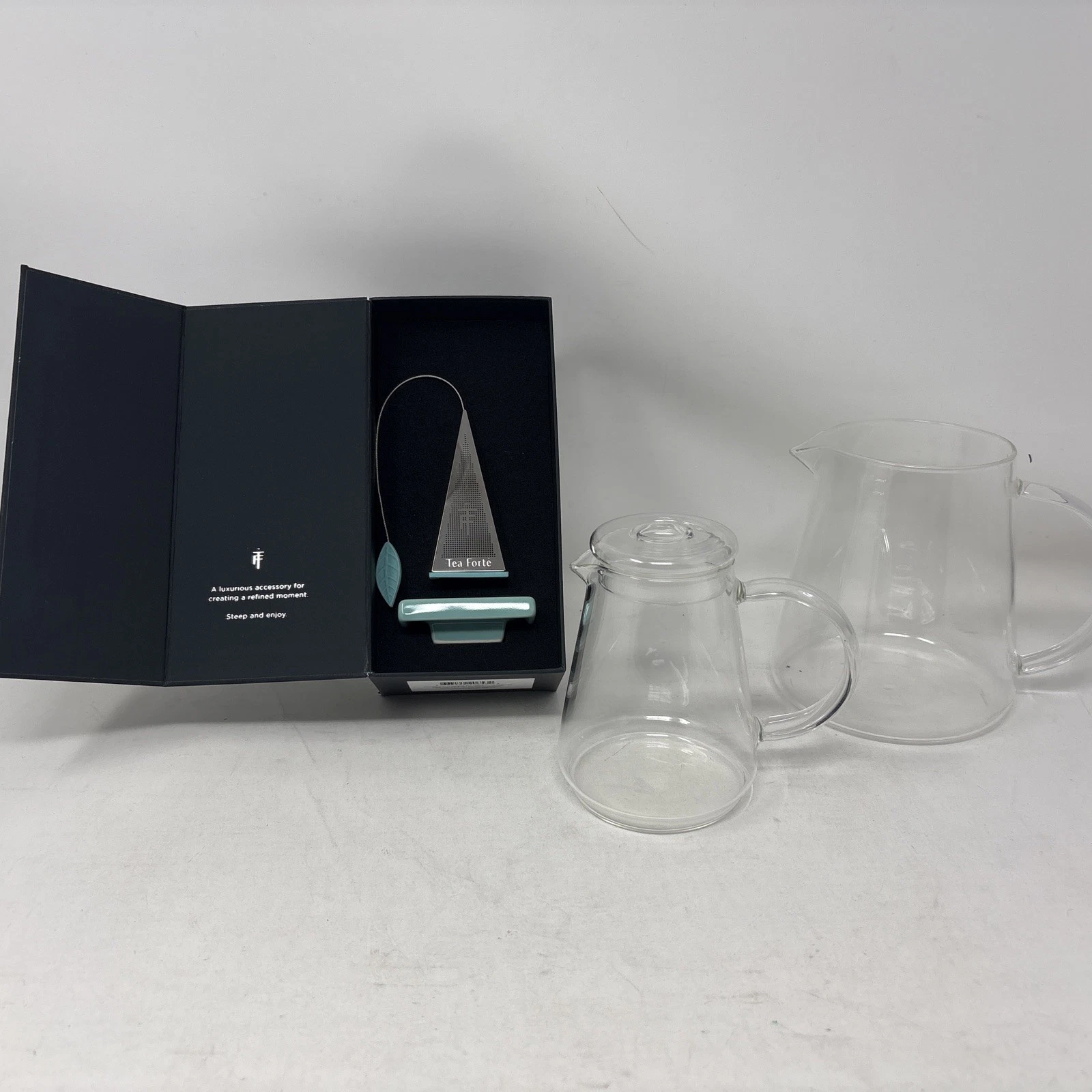 Tea Forté Silver Stainless Steel Tea Infuser With Tea Tray, Pitcher & Pot
Opens in a new window or t