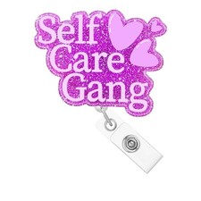 Funny Nursing Badge Reel Holder Clip Nurse Retractable Self Care Gang ID Badg...