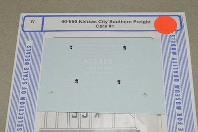 N scale Microscale decals USED 60-656 Kansas City Southern KCS freight cars