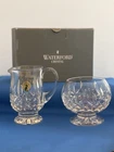 Vtg Waterford Crystal Lismore Sugar Cream Set Footed Made In Germany In Box