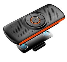 Bluetooth Visor Clip Car Speaker, Wireless Handsfree Speakerphones, Orange