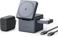 Anker 3-In-1 Cube MagSafe Wireless Charging Cube For Apple - Gray