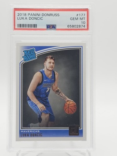 LUKA DONCIC 2018-19 DONRUSS RATED ROOKIE #177 MAVERICKS PSA 10 Q0842
