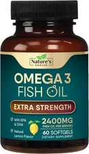 Triple Strength Omega 3 Fish Oil Supplement 2400 mg - EPA & DHA Fish Oil Omega 3