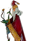 Rustic Metal Cone Santa Figurine w/ Holly & Star Staff Primitive Christmas Décor — photo 4