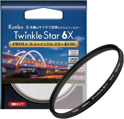Kenko Cross Filter PRO1D R-Twinkle Star 6X (W) 82mm for cross effect 828229
