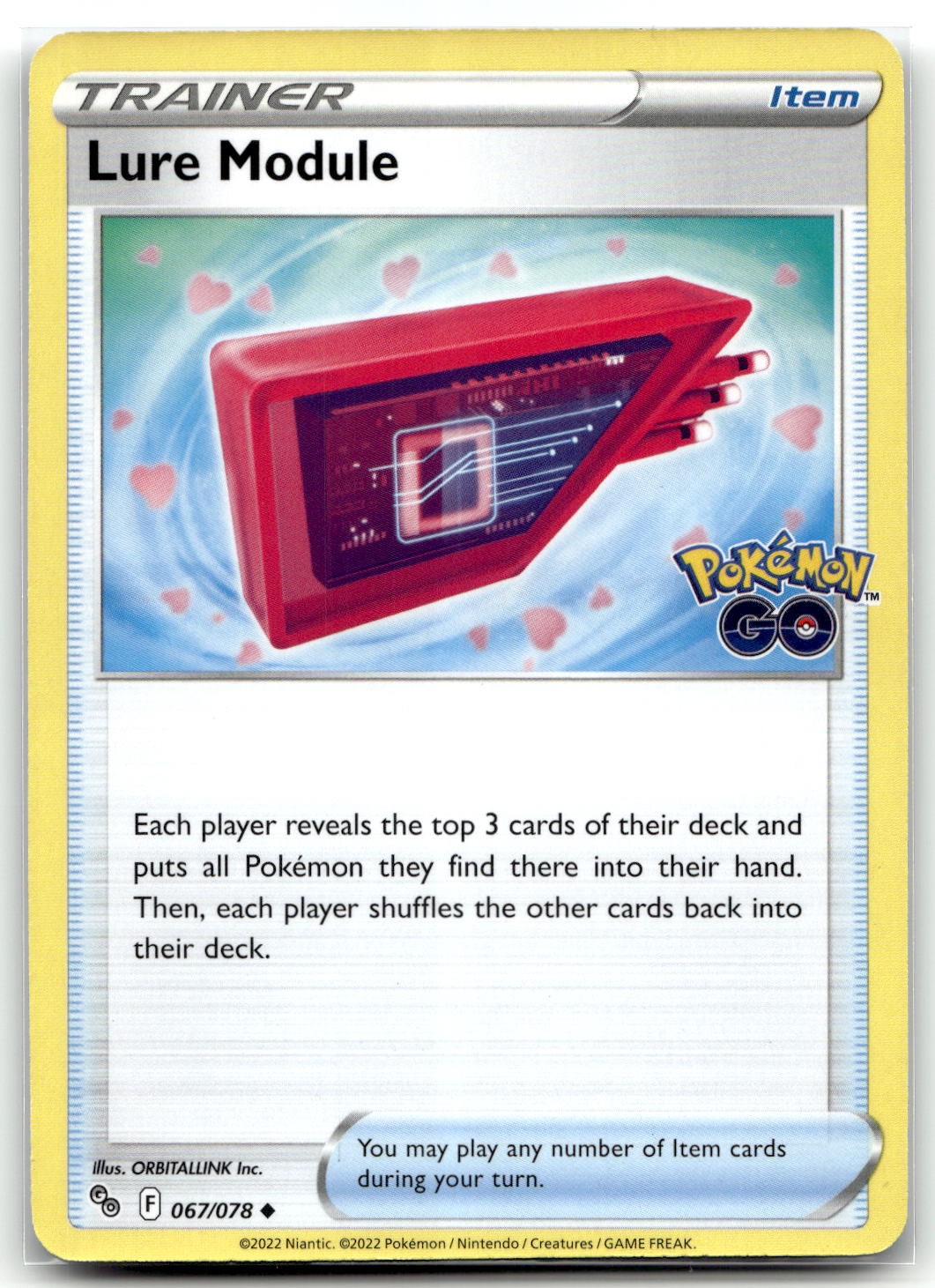 Lure Module 067/078 Pokemon GO Uncommon Pokemon TCG NM