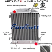 3 ROW Aluminum Radiator Fit 1930-1932 Ford Model A Hi-Boy Chevy V8 Engine.