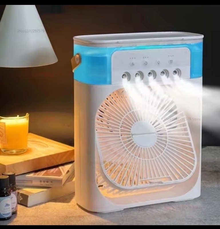 Mini Aire Acondicionado Portátil Grande USB con Humidificador y Luz LED