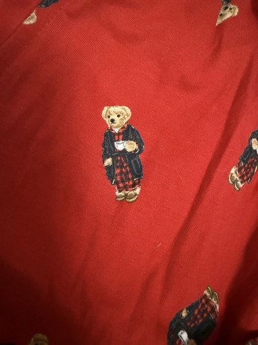 Polo RALPH LAUREN DESIGNER Polo Bear PYJAMAS JOGGER Non cuffed BOTTOM S M RED - Picture 5 of 10