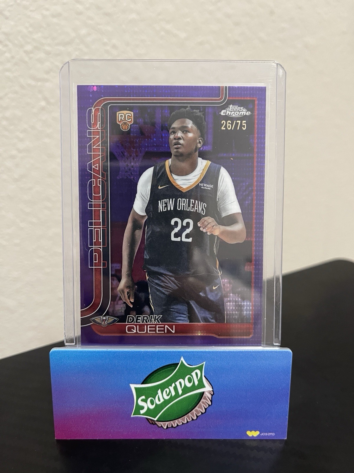 2025-26 DERIK QUEEN Topps Chrome Purple Pulsar Refractor Rookie RC #263, #/75