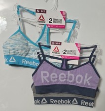 Lot Of 2 Reebok Girls 2-Pack Seamless T-Back Bralettes, Size S