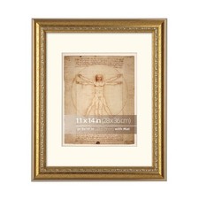 11x14 in Gold Scrollwork Motif Embossed Ornate Classic Picture Frame with Hig...