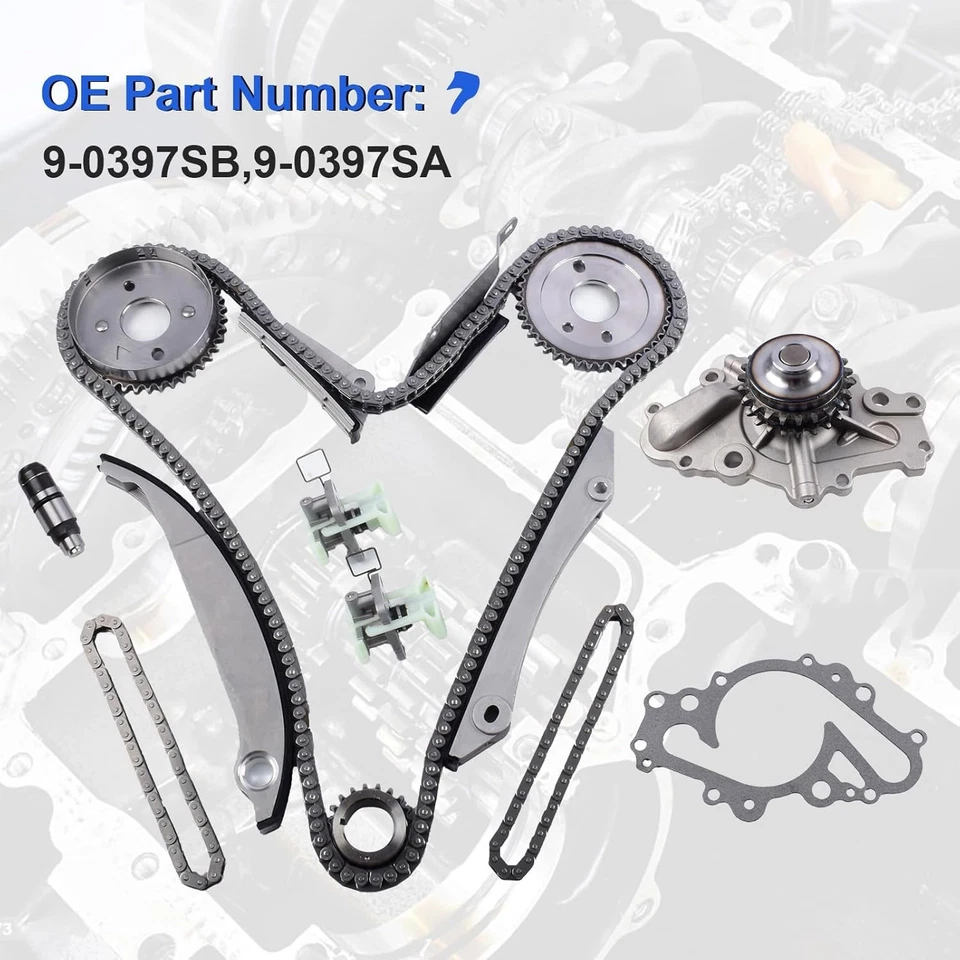 Kit de corrente de distribuição 2,7L com bomba de água para 2002-2007 Chrysler Sebring, 300, Conco - Imagem 4 de 4