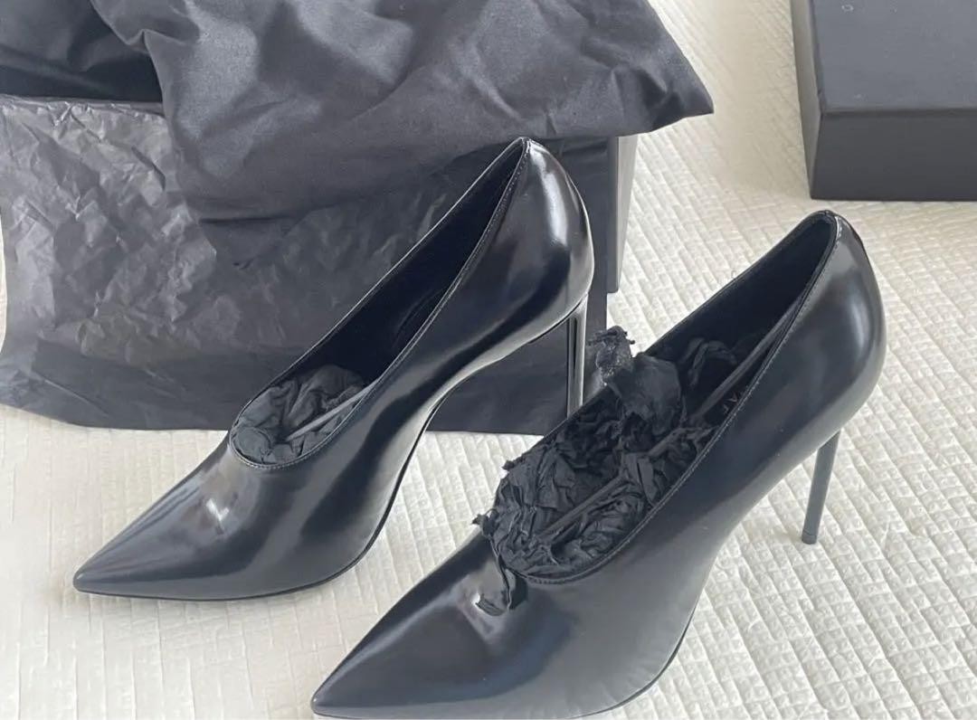 Autentiche decolte Yves Saint Laurent tacco alto a punta nere taglia 37 5 donna