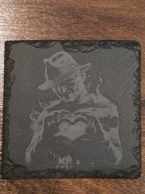 HALLOWEEN  FREDDY KRUEGAR  4'' x 4'' Slate Coasters   Laser Engraved Set Of 4