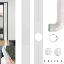 Portable Air Conditioner Sliding Door Seal Kit with 5.9” Exhaust Hose & Coulper,