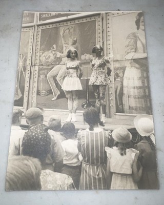 Vintage 1920s TATTOOED LADIES & SWALLOWS Sword Swallower SIDESHOW RPPC 4 x3½ 