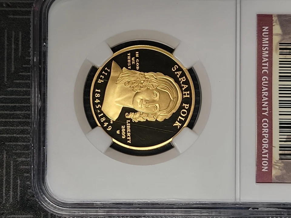 SARAH POLK 2009 $10 GOLD PF70 ULTRA CAMEO FIRST SPOUSE SERIES - Image 2 of 4
