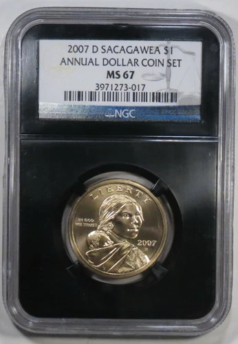 2007-D Sacagawea Native American Dollar NGC MS67 Black Holder