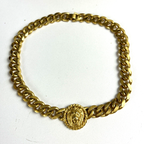 Rare Lion Cuban Link Chocker Runway Couture. Anne Klein Vintage Unsigned 16" - Picture 7 of 9