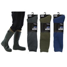 Mens Fleece Wellie Socks Wellington Boot Liners Welly Warmers Warm Dry 7-11