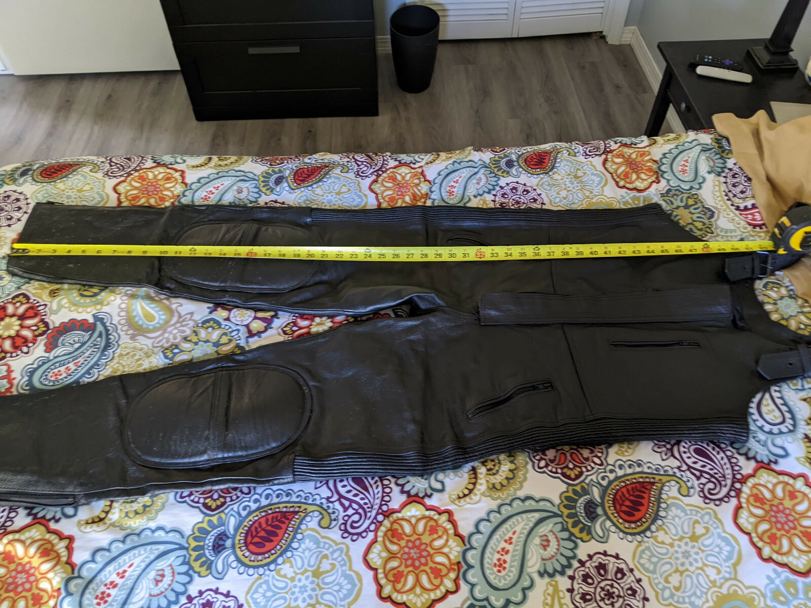 Leather Bib Overalls protective riding gear eBay