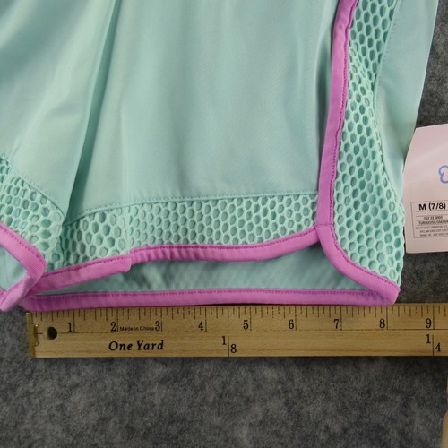 More Than Magic Girls Shorts Medium 7/8 Turquoise Elastic Waist Stretch Casual - Picture 3 of 11