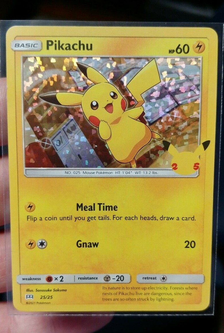 Pokemon Pikachu 25/25 HOLO 25th Anniversary McDonalds Promo. NM/M