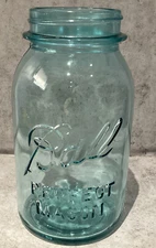 Vintage Ball Perfect Mason Quart Blue Canning Jar #2