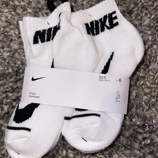 Nike Boys Kid's Cushioned Logo Ankle Socks 6 Pairs Size 10c-3y