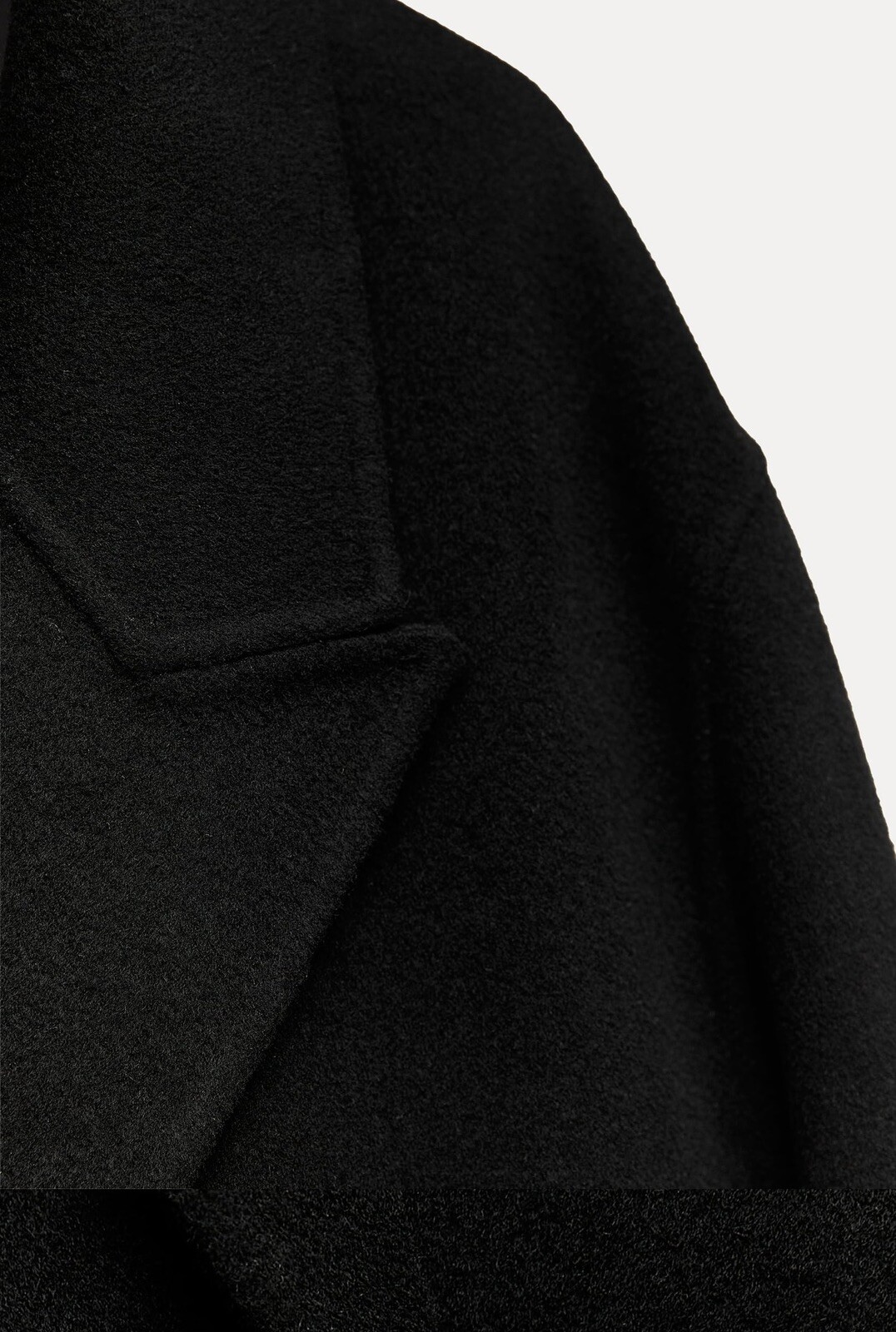 NWT!! ZARA Double Faced Black Wool Blend Double Breasted Long Coat M-L 7522/259 image 4