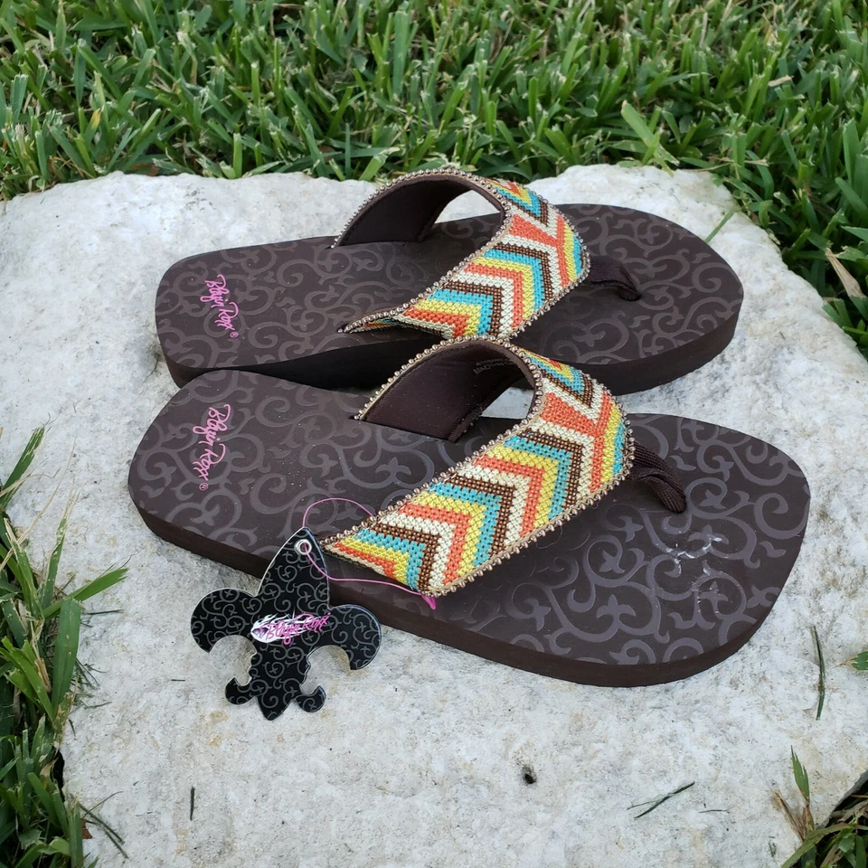 NUEVO - Chanclas Blazin Roxx para mujer con cuentas - #4119497 Angie BR talla 6 Foto 2 de 4