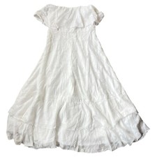 Lulus Burnout Floral Tired MIDI Dress White Strapless Size L Flirty Photoshoot