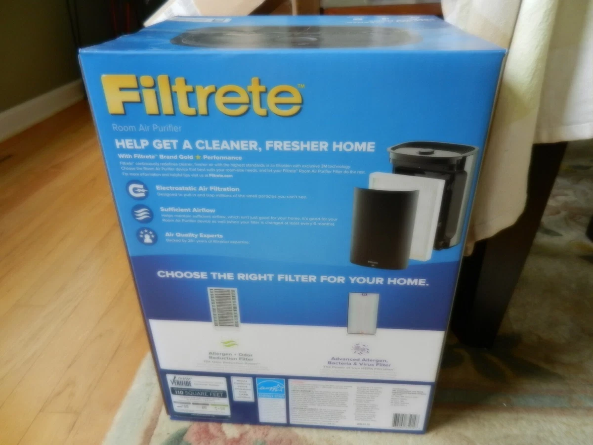 3M Filtrete Room Air Purifier, HEPA Type Filter, 110 SQ FT Coverage - Brand  New