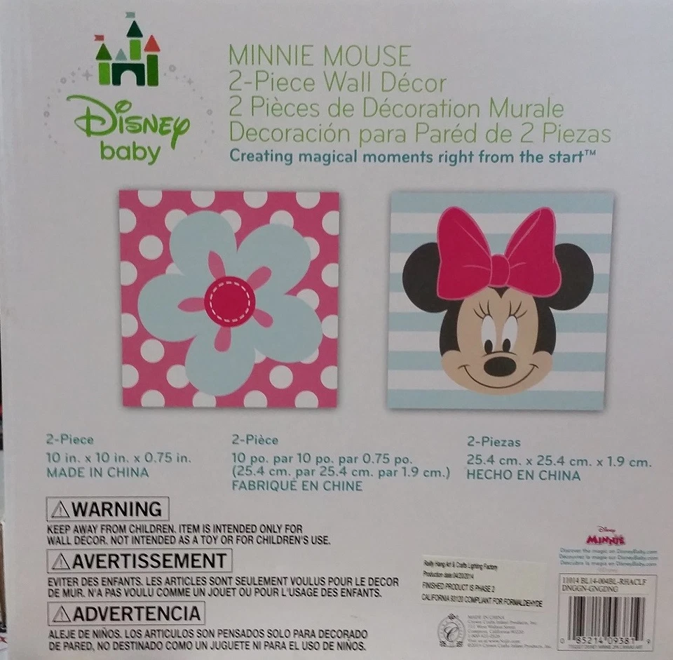 Decoración de pared Baby Minnie Mouse 2 piezas Foto 3 de 3
