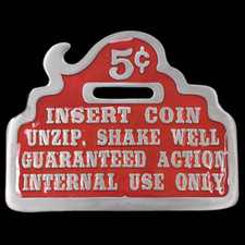 Insert Coin Sex Joke Funny Novelty Belt Buckle