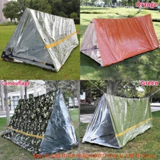 2 Person Emergency Life Tent Survival Camping Shelter Tube Tent Blanket Rope